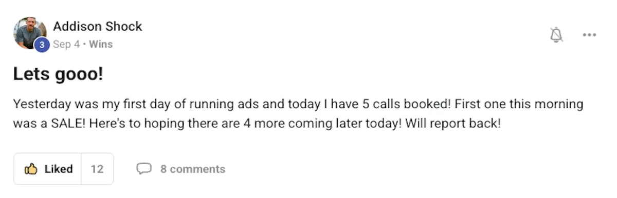 Ashlene R — First Sale from FB Ads