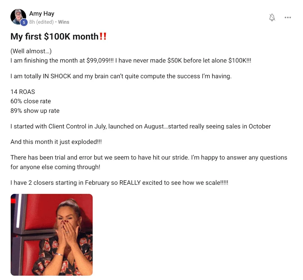 Amy Hay — My first $100K month
